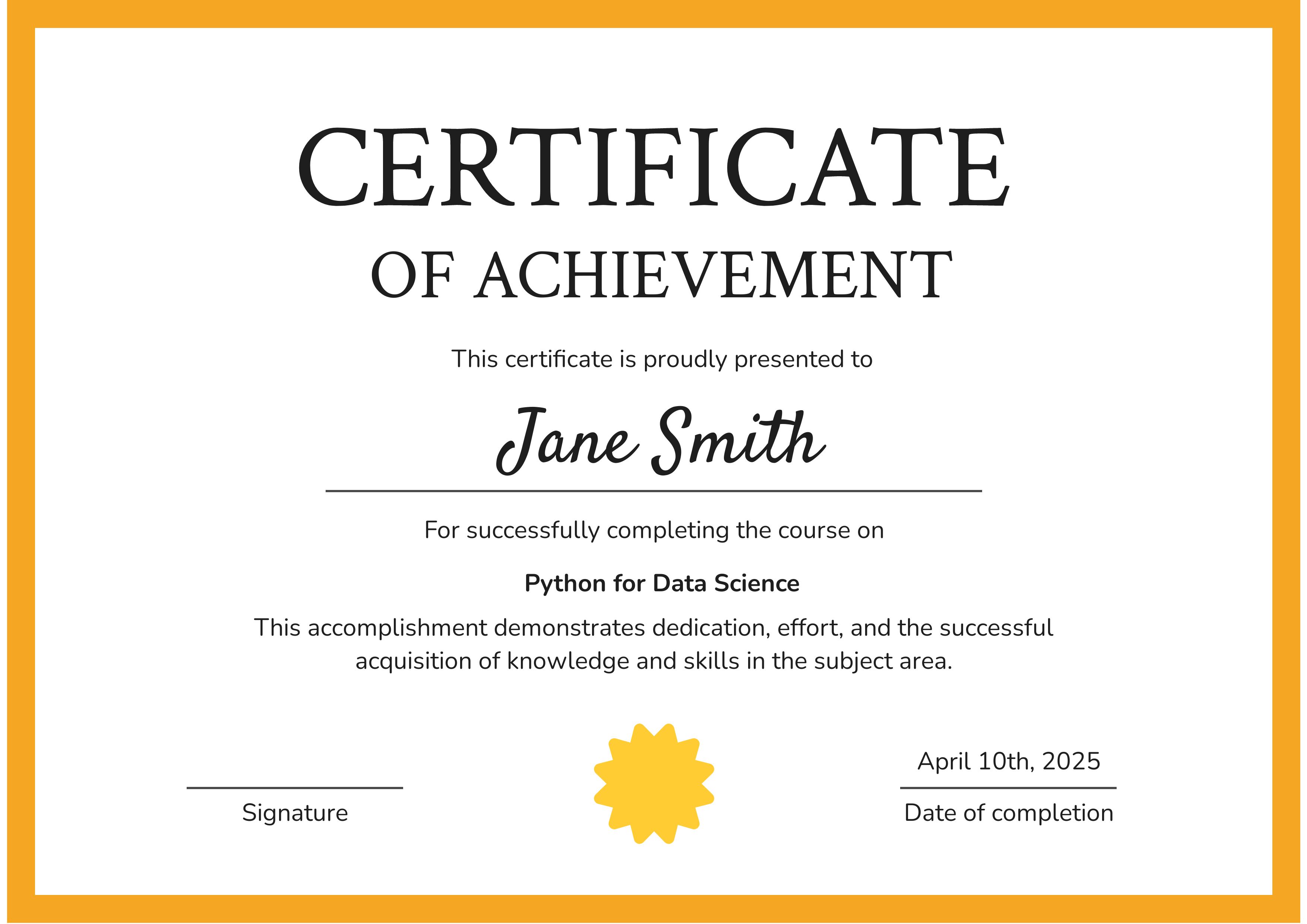 Certificate